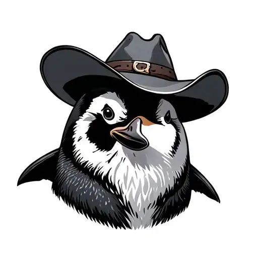 Penguin Wearing Cowboy Hat