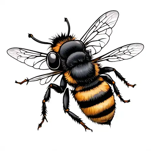 Bee Sleeping Cartoon Art Style
