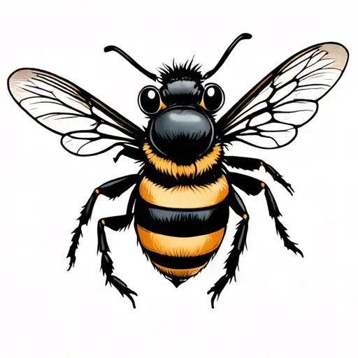 Sleeping Bee Cartoon Art Style