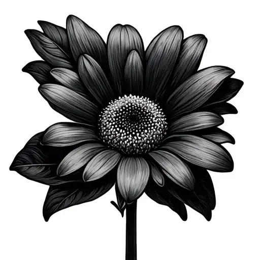 Daisy Flower Large Black Leaves