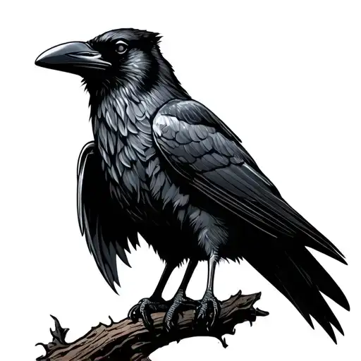 Rook With Raven Perched
