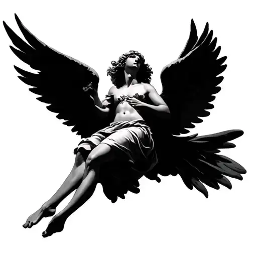 Angel Falling From Sky Symbolizing