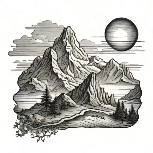 Mountain Landscape Sun Rising