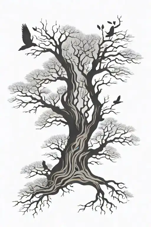 Flight Tree Silhouette