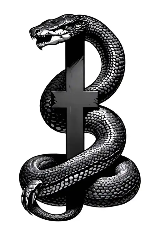 Cross With Snake