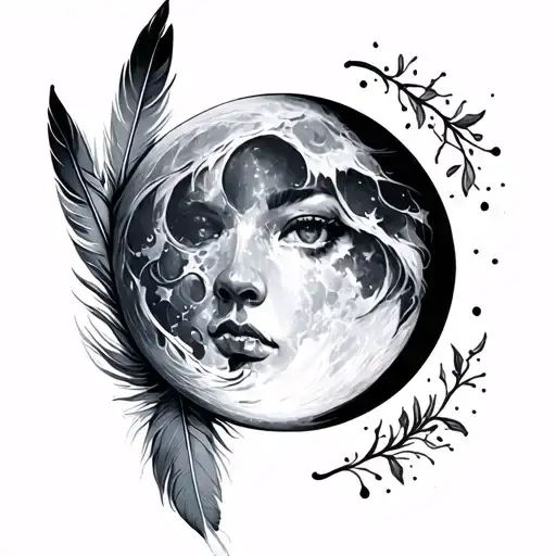 Moon And Feathers