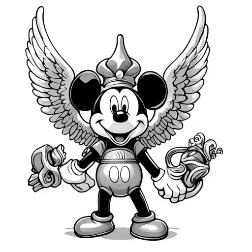 Nut Cracker Micky Mouse With Angel Wings
