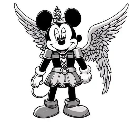 Nutcracker Mickey Mouse With Angel Wings