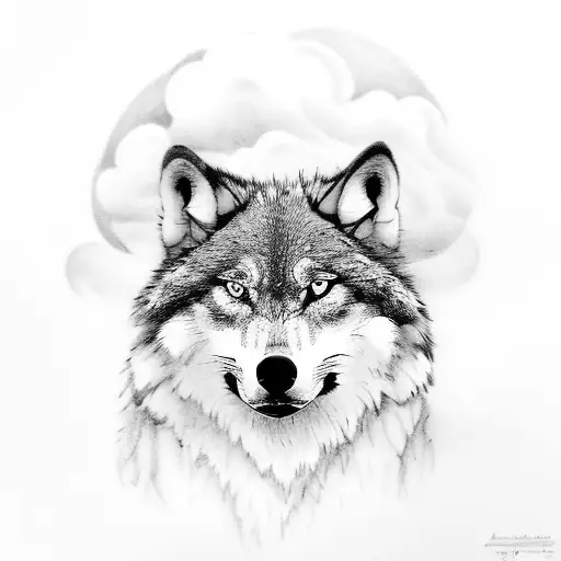 Lone Wolf With A Storm In The Back