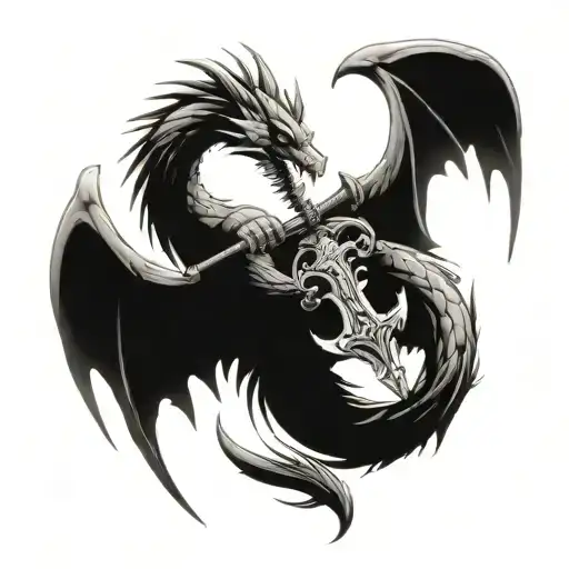 Angel Sword Slaying Dragon