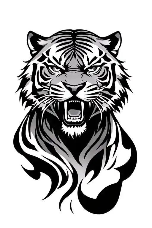 Angry Tiger With Greek Mythology Inspired