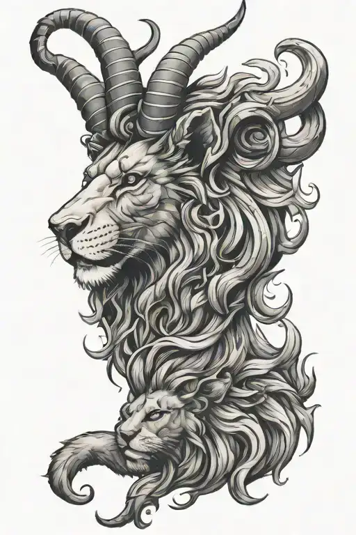 Capricorn And Lion Face