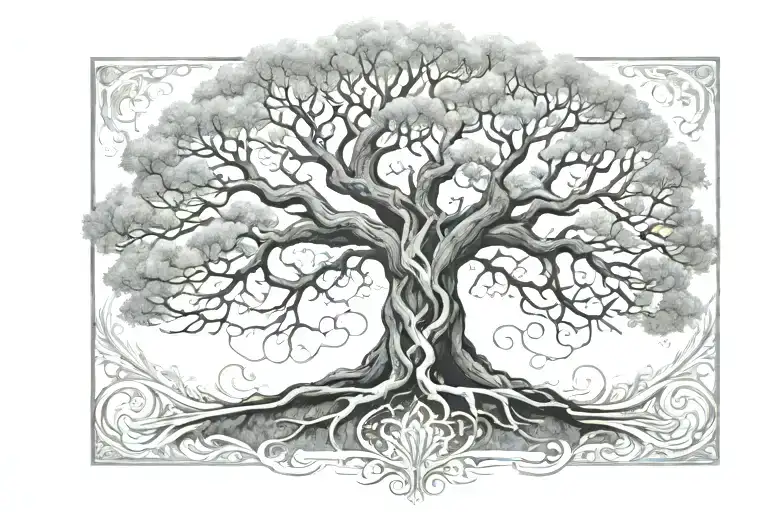 Yrssdrasil Tree And Oubourrous