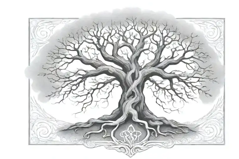 Yrssdrasil Tree And Snake