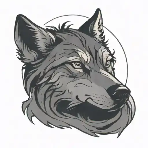 Intense Wolf Tattoo For Neck
