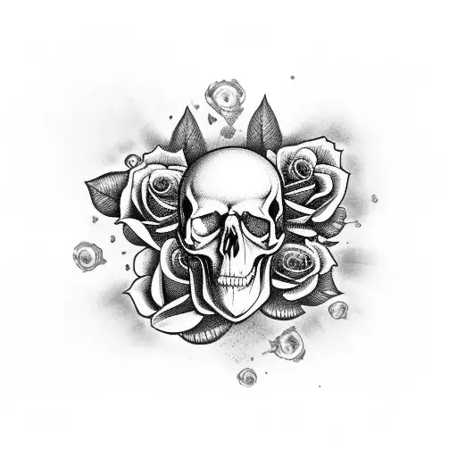 Skulls Roses Guitar Guns