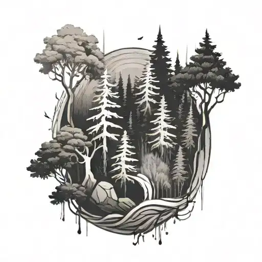 The Numbers 398 Integrated In A Forest Landscape