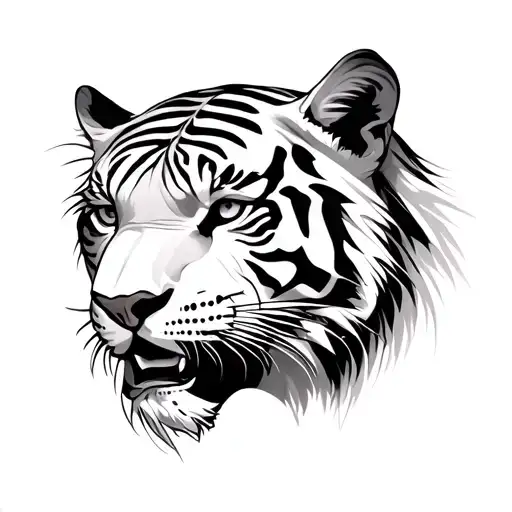 A White Tiger Head