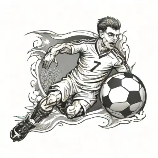 Football Tattoo Of A