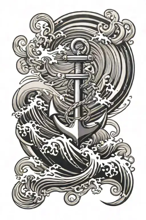 Waves And Anchor Crashing Waves