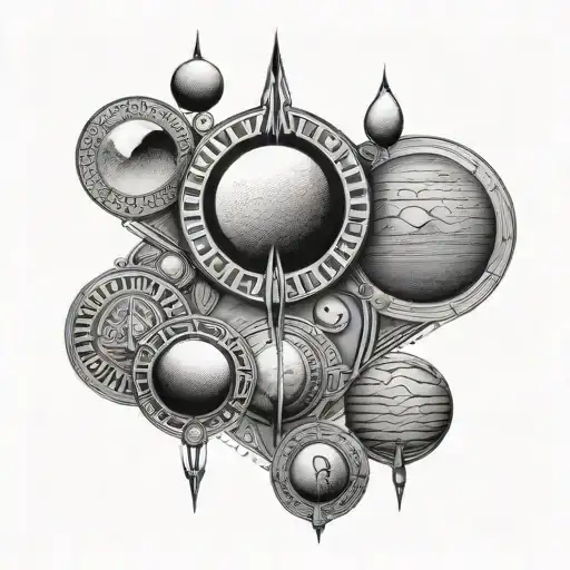 Egyptian Moon Phases Vertically