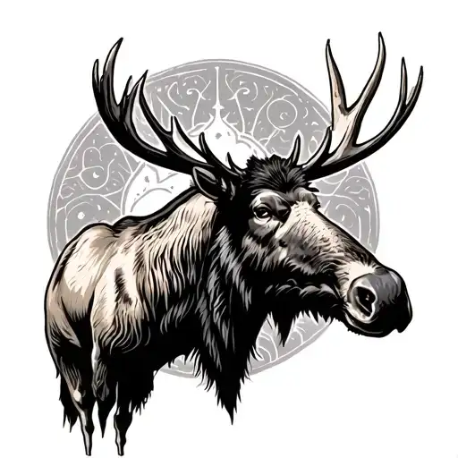 Spiritual Moose With Cardinal