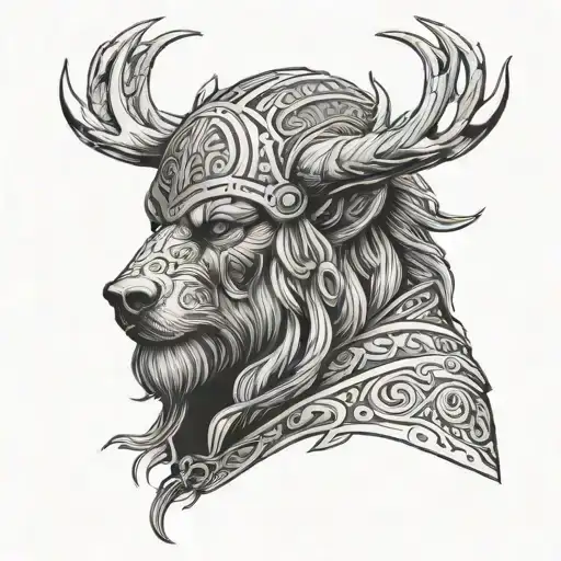 Norse With A Bear Head