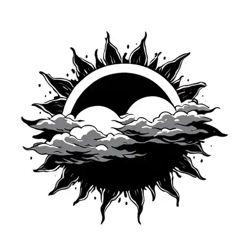 2 Suns Behind A Rainy Cloud