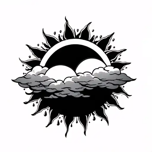 2 Suns Behind A Rainy Cloud