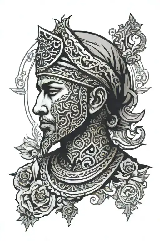 Powerful Islamic Miltant With Face Covered Portrait