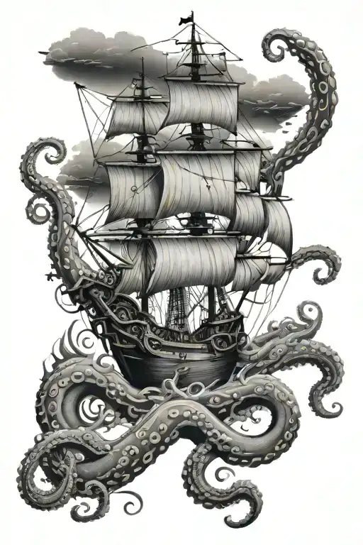 Ship And Octopus