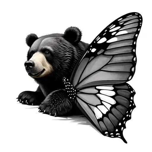 Butterfly And A Bear