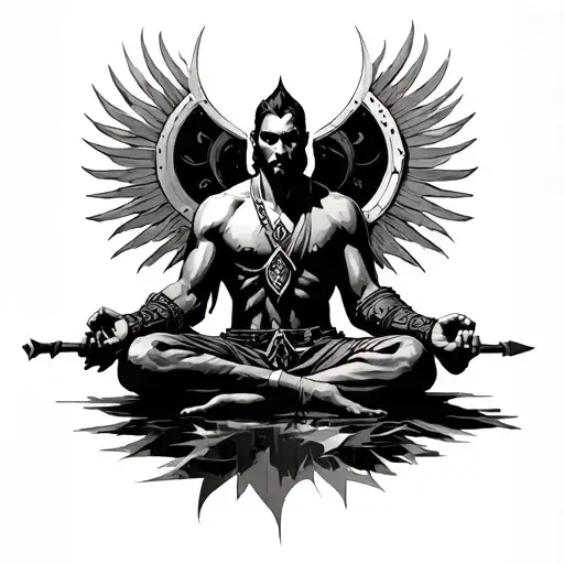 Conqueror Crusaide Warrior Meditating