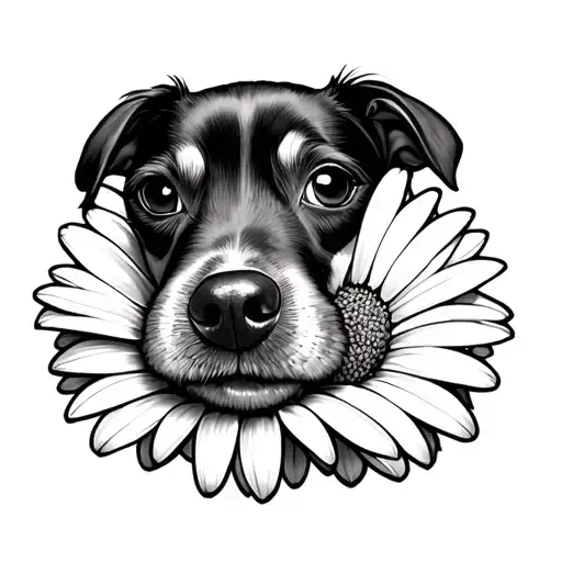 Pet Nose Surrounded By A Daisy