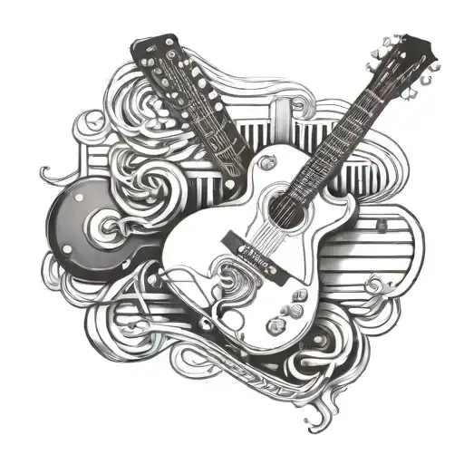 Guitar And Keyboard Intertwined