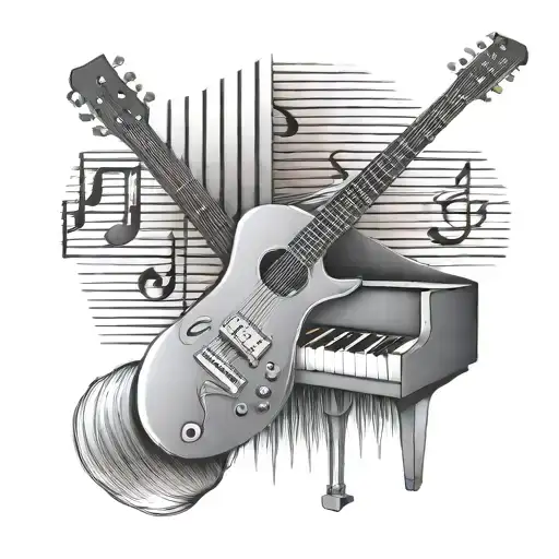 Guitar And Piano Keys Forming