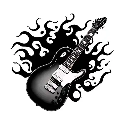 Fender Guitar With Flames