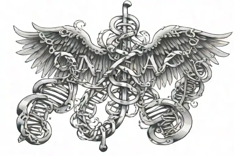 Dna Chain And Fallen Angels With A Phrase