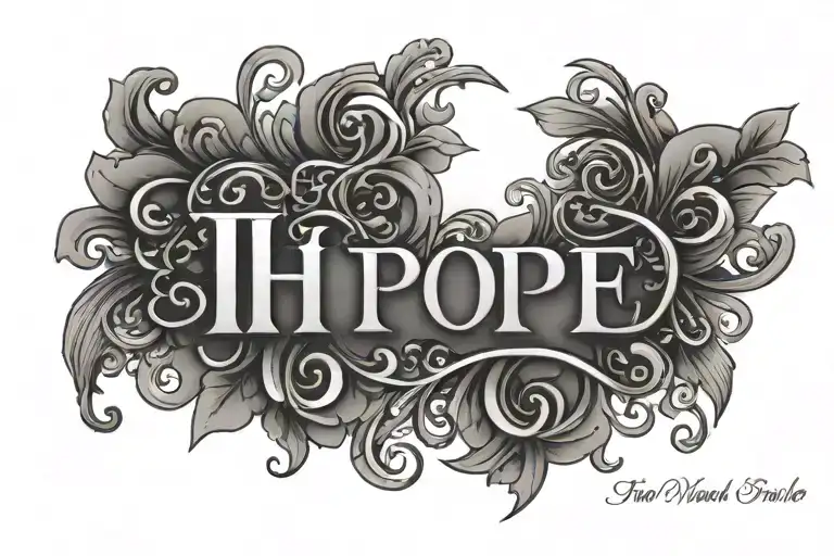 The Word Hope In Scripture Font