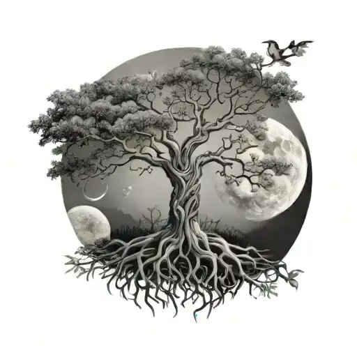 Tree Of Life With Moon