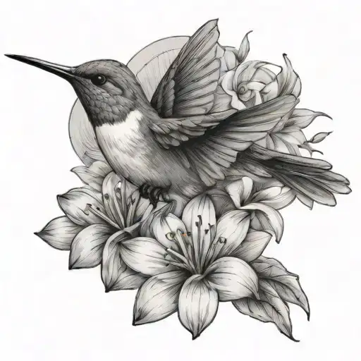 Hummingbird On A Flower