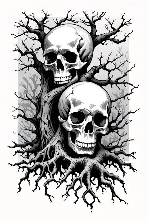 Skulls Tree Roots