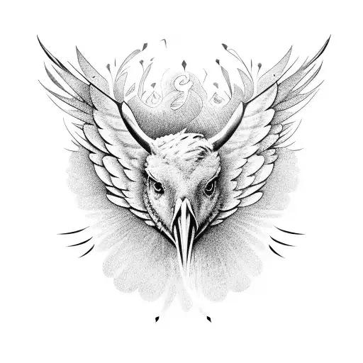 A Majestic Bird Representing Freedom In Black-grey Style