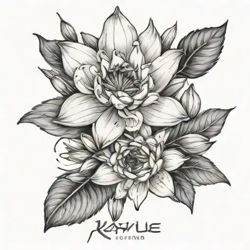 Delphinium And Water Lilly With The Name Kaylie On It