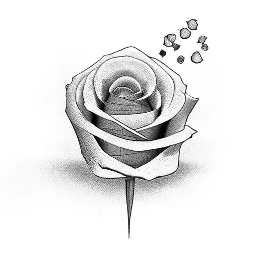 A Silhouette Of A Globe Filled With Tiny Red Rose Petals