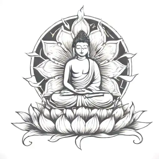 Buddha Inner Peace Pagoda Lotus Flower