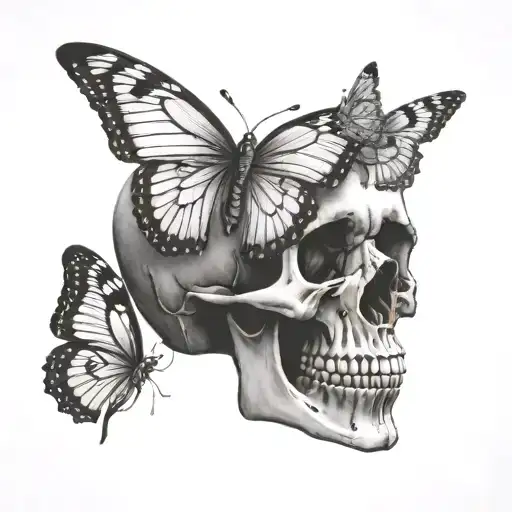 Skull And Butterfly