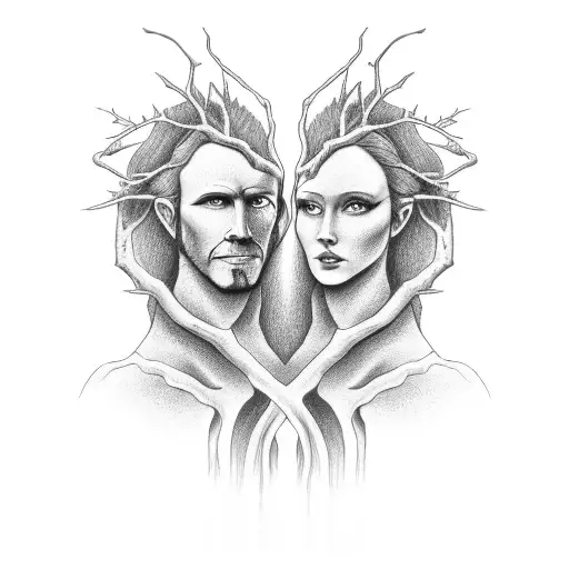 Adam And Eve With Tree