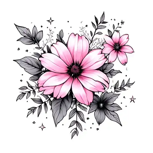 Pink And Star Flowers