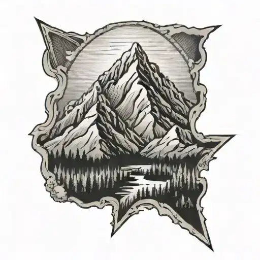 Mountain With L And J Outline